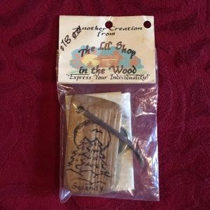 NWT. Handmade Wood Keychain